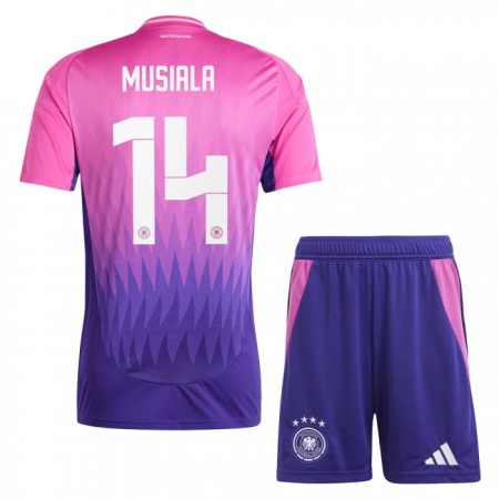 Koszulka Niemcy Musiala 14 Dziecięcy Wyjazdowe Euro 2024 Koszulki Piłkarskie Krótki Rękaw